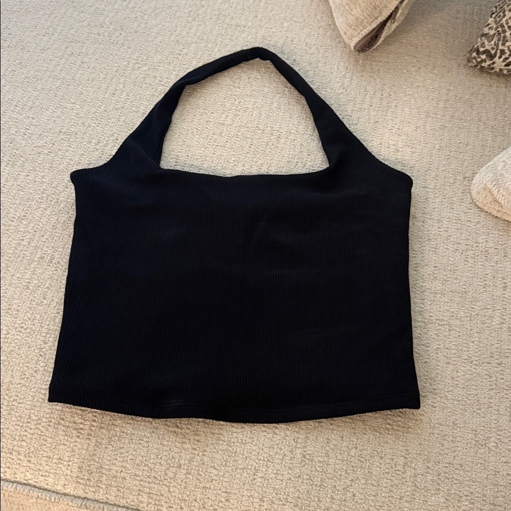 Halter ribbed top